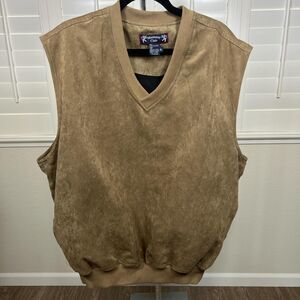American-vintage Men's Tan and Brown Vest